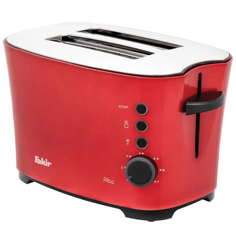 Fakir Alba Kızartma Seviyeli ve Kırıntı Tablalı 850W Ekmek Kızartma Makinesi Rouge - 1