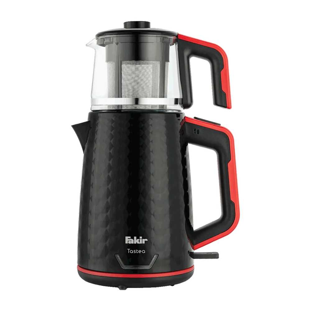 Fakir Testea Çay Makinesi & Kettle 2 Litre Paslanmaz Çelik Siyah-Kırmızı - 1